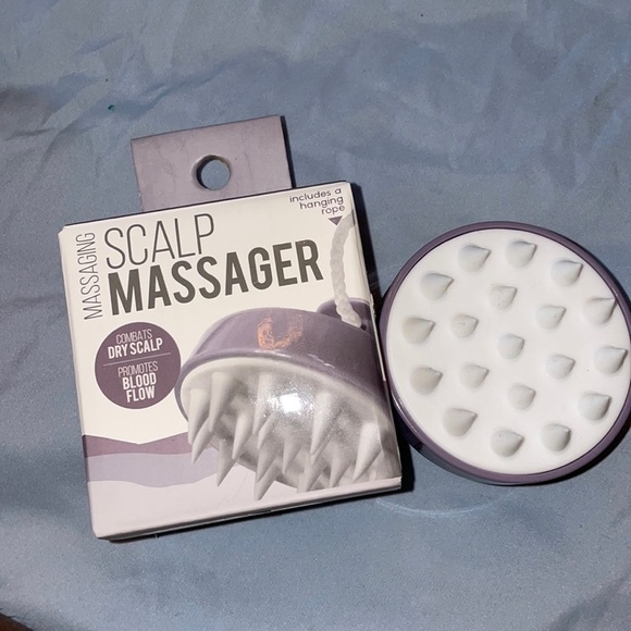 MASSAGING SCALP MASSAGER GROWTH DRY HAIR SILICONE purple dermatitis NO STRING - Picture 2 of 2